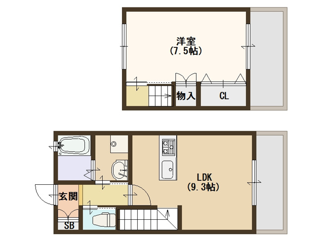 【間取り】 | 橘3丁目テラスハウス