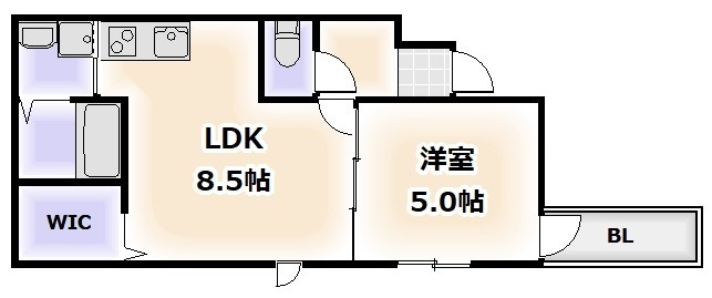 フジパレス遠里小野サウスの間取り