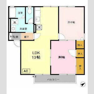 【間取り】 | シェソワモリタ | 2LDKの間取り図です。