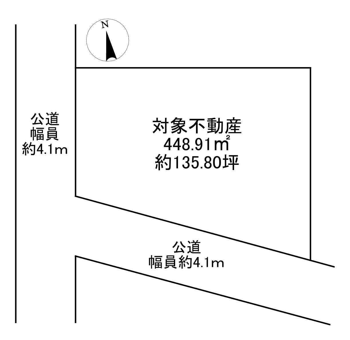 -三丁目不動産-　羽生市藤井下組　南西角地の土地図