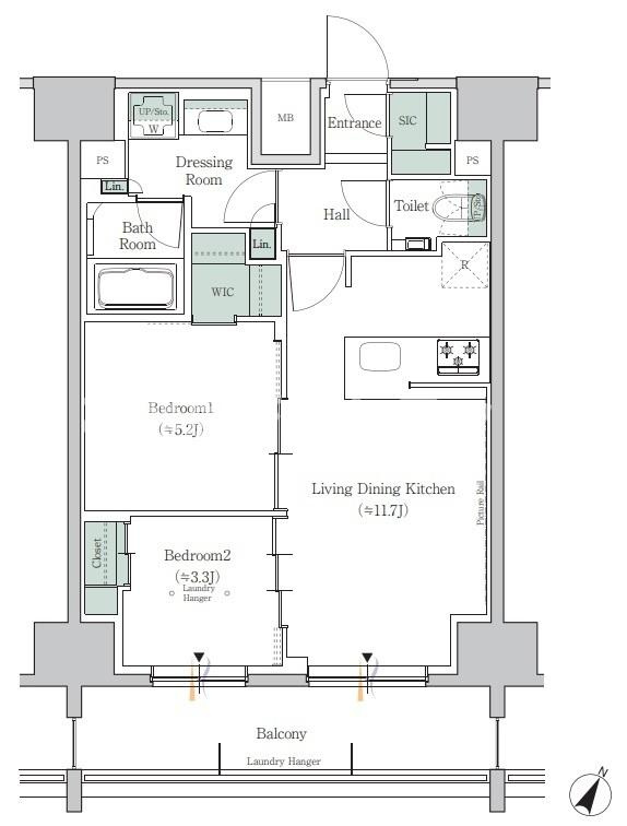 ONE ROOF RESIDENCE TAMACHI【高級賃貸・ブランドマンション】の間取り