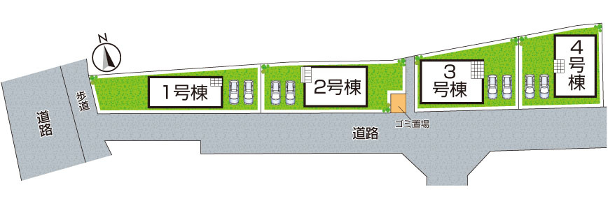 姫路市勝原区山戸　第5期　新築一戸建ての区画図|全４区画