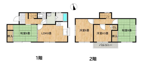 蓮田市高虫　中古戸建の間取り|蓮田市高虫　中古戸建・4LDK・土地面積100.02m2・建物面積72.87m2