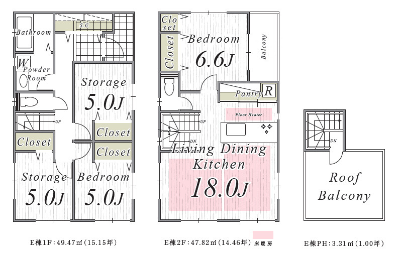練馬区向山3丁目　7家族様限定×新コミュニティ　新規開発分譲の間取り|E号棟　2LDK+2S+SIC+パントリー+屋上ルーフバルコニー　敷地面積 123.90ｍ2　建物面積 100.60ｍ2