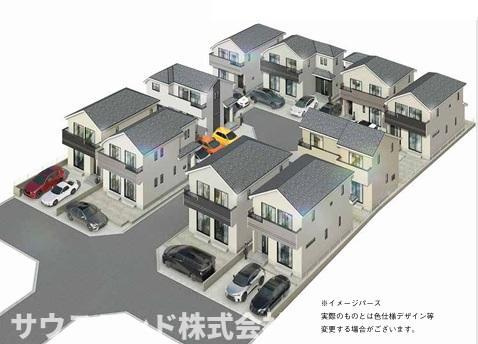 八王子市弐分方町10期　H号棟の外観パース|外観パース。