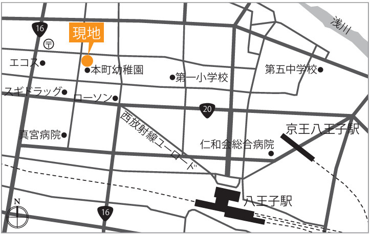 ガーデンホーム八王子の地図