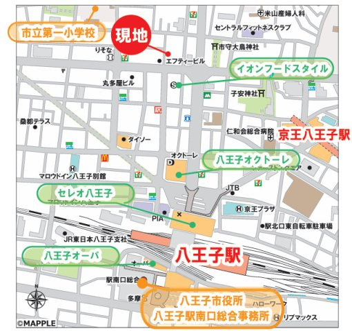 リッツタワー八王子の地図|オンもオフも心地よく。日々の暮らしを豊かに彩る住環境です。