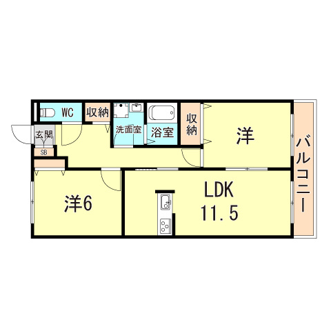 アヴェール上筒井【旭化成】の間取り