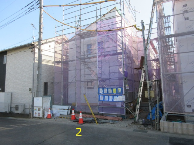 【仲介手数料無料】新築戸建　東松山市高坂3-22-1（全4棟）の前面道路含む現地写真