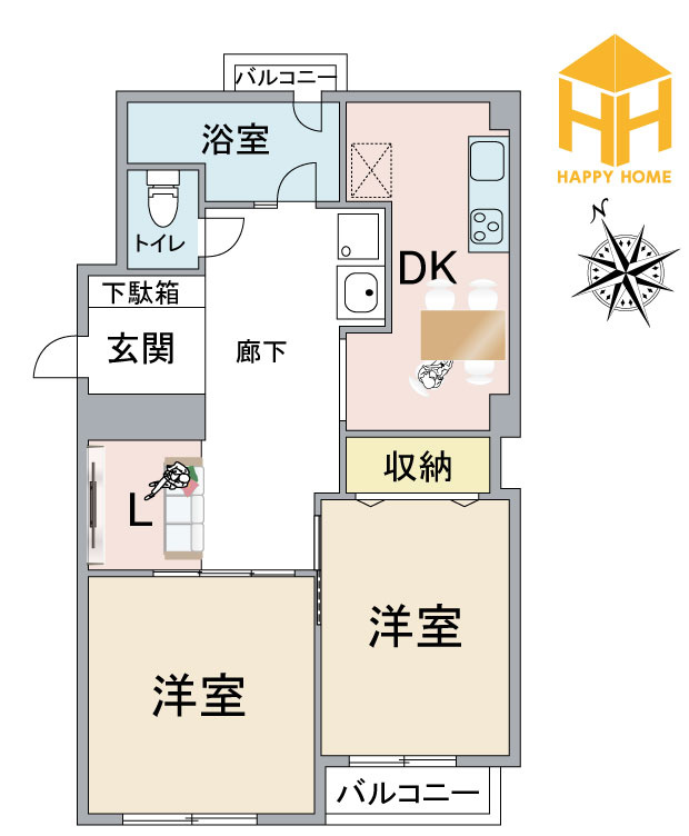 塚本東コーポA棟の間取り