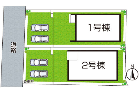●3(土)4(日)現地説明会！　奈良市平松　第01期　新築一戸建ての区画図|全2区画