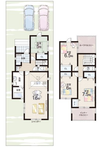 湖南市中央　第1期　新築一戸建ての間取り|2号地