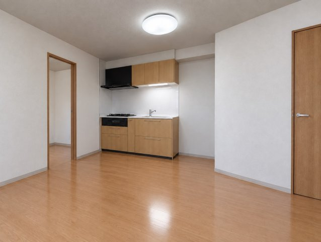 きだパレスの居間・リビング|売主様現在居住中。家具等加工で消しています。