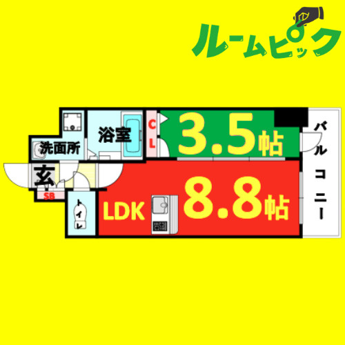 ファステート東別院シュプール　名古屋市賃貸　仲介手数料無料の間取り