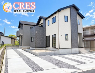 【外観】 | ☆☆☆新築分譲　郡山市大槻町１７期K　リガーレ　全２棟！！ | ※現地です！
シャープで洗練されたモダンキューブスタイル住宅♪