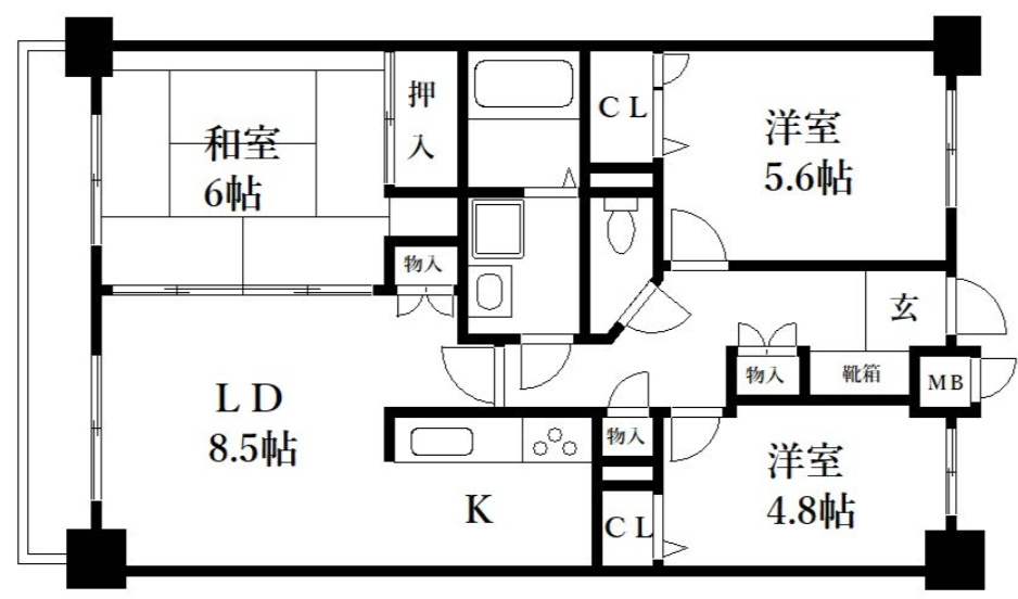 アミティエ博多駅南の間取り|使いやすい間取りです。
