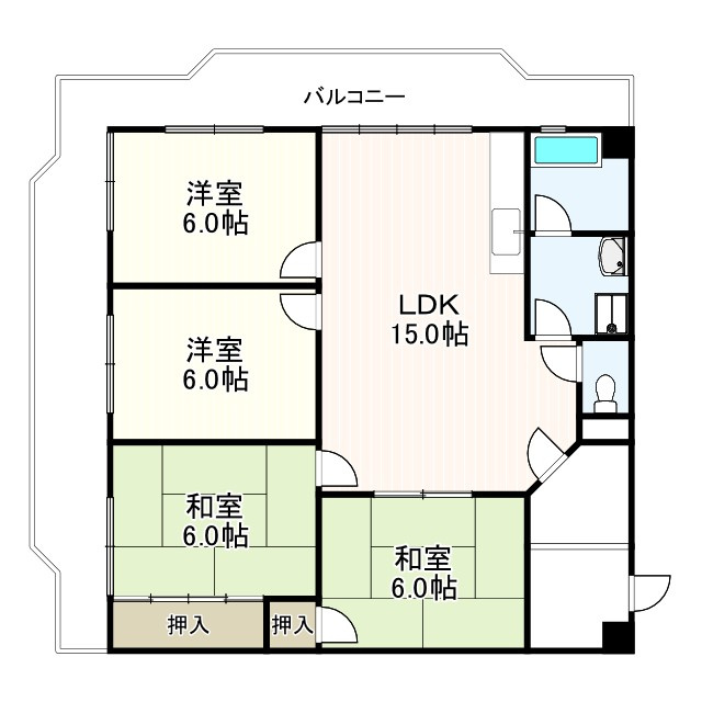 新栄プロパティー軽里の間取り