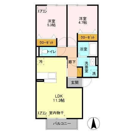 グラマードマレ　Bの間取り|間取図