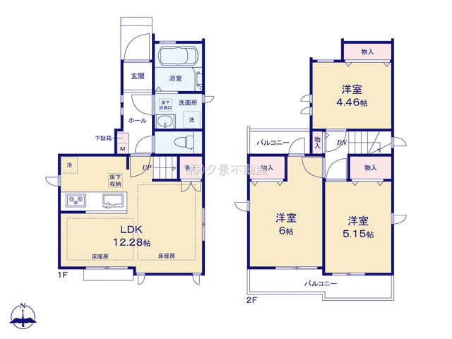 《仲介手数料無料》世田谷区千歳台２丁目21-7新築一戸建てハートフルタウンの間取り