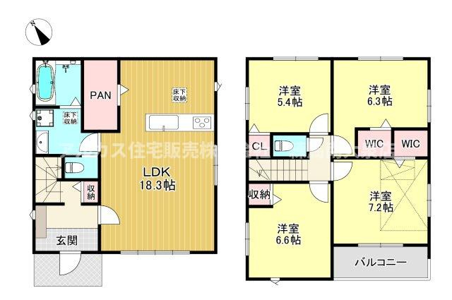 新座市野火止4丁目　新築一戸建　武蔵野線　新座の間取り