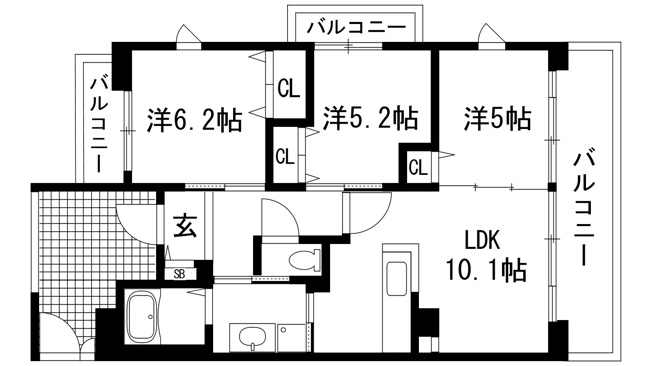 【間取り】 | アルビス緑丘109号棟