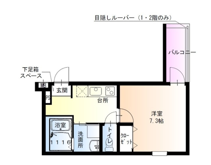 フジパレス鴻池新田駅東の間取り