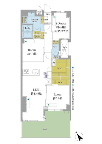 ライオンズマンション親水公園第2　専用庭付の間取り