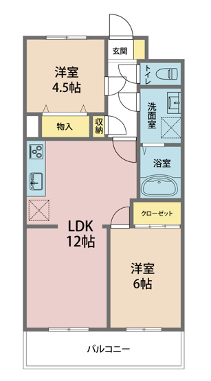 【間取り】 | クレールタムラ | 戸田駅から徒歩６分の南向きのお部屋です