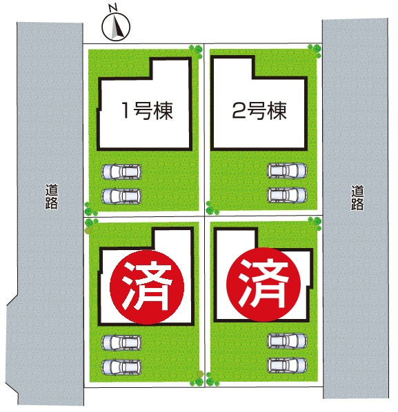 24(土)25(日)現地説明会！泉佐野市日根野　新築一戸建ての区画図|全４区画