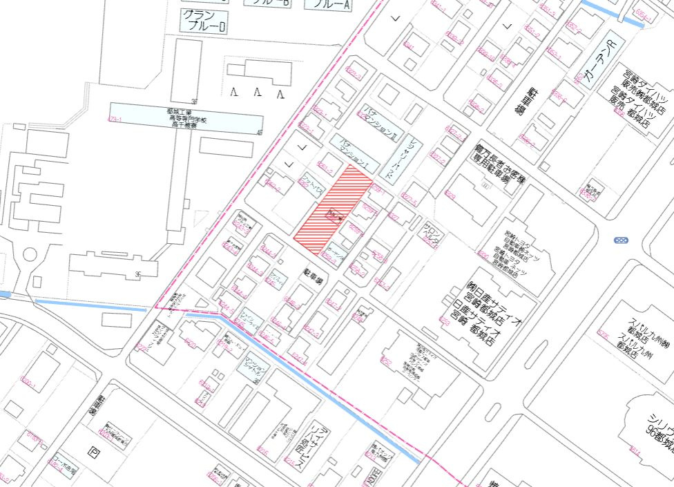 都城市都北町の売地の土地図