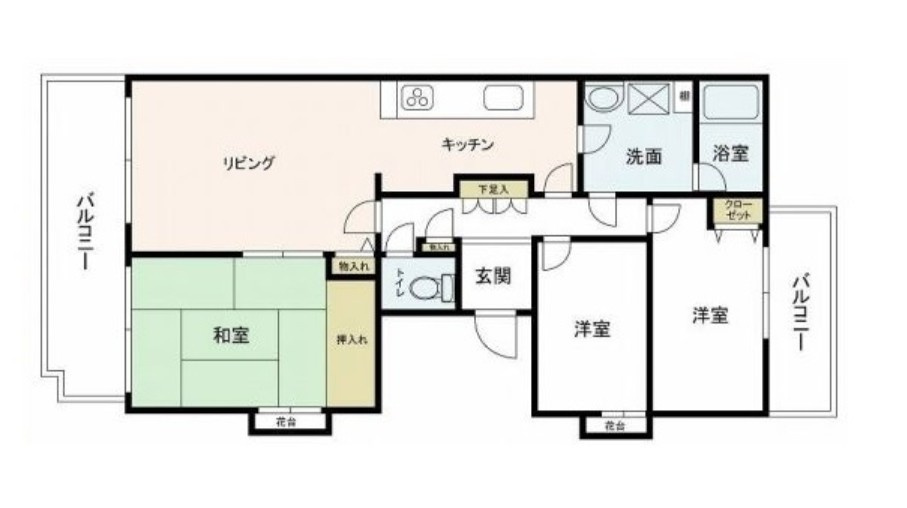 コーポレート中清戸１号棟の間取り