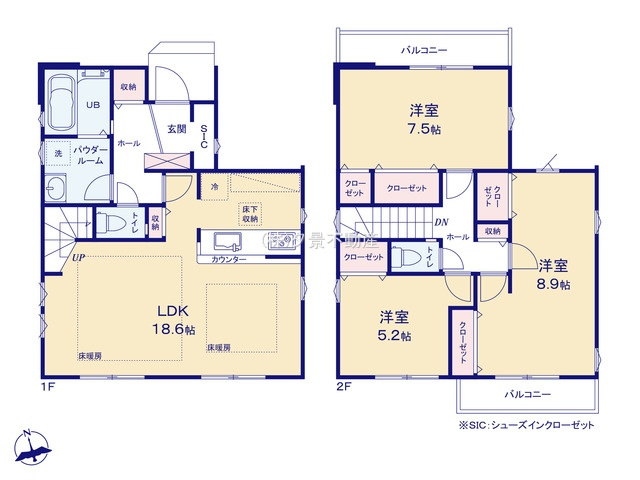 《仲介手数料無料》小金井市中町１丁目15-17新築一戸建てフィットの間取り