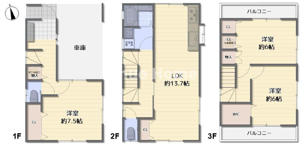 台東区東上野5丁目中古住宅の間取り|全室6帖以上！新規リフォーム施工が完了いたしましたのでいつでも内覧が可能です。