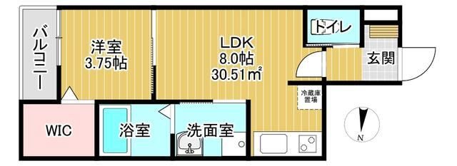 千葉市中央区蘇我１丁目のアパートの間取り