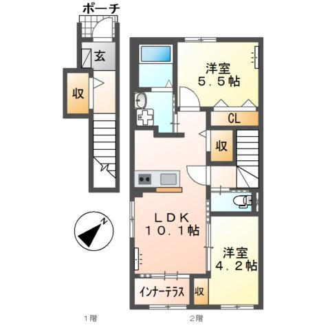 仮）スターテラスⅡ八木の間取り