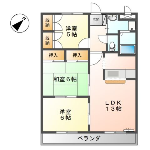 フォレストハイムＤの間取り