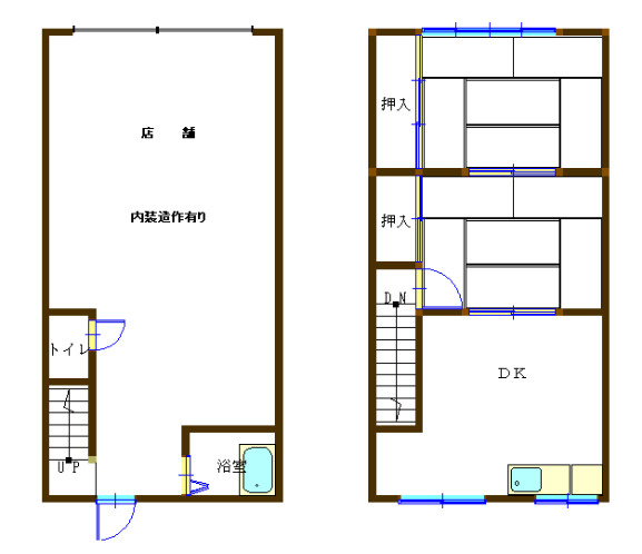中西住居付店舗の間取り