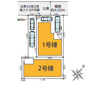 平塚市達上ヶ丘2期　新築戸建　全2棟2号棟の区画図