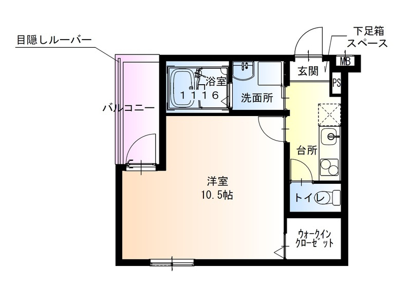 フジパレス西宮甲東園Ⅰ番館の間取り