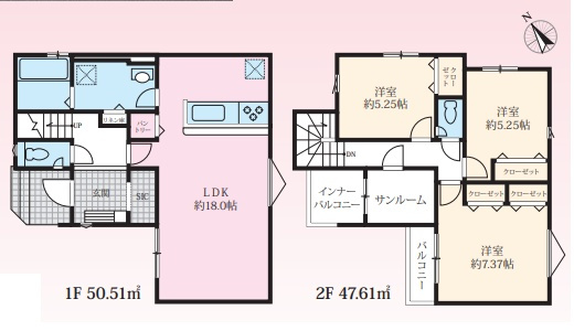 明石市魚住町西岡　第2期　新築一戸建ての間取り