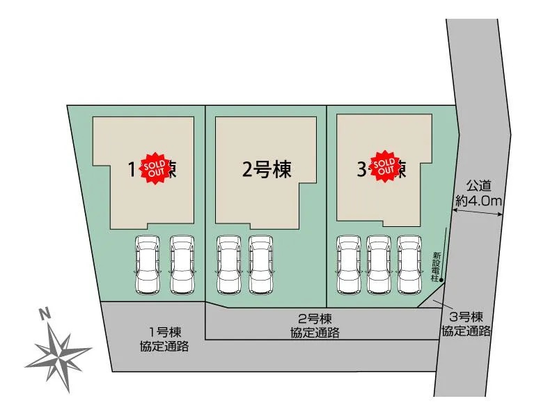 [新築住宅] 熊谷市拾六間 全2棟の区画図