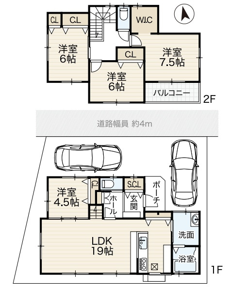 神戸市垂水区歌敷山　新築一戸建ての間取り