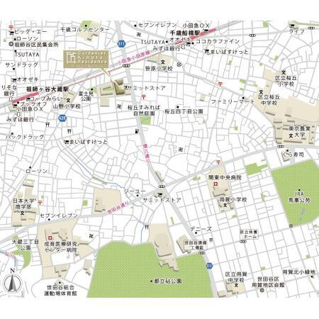 【地図】ガーデニエール砧レジデンス 