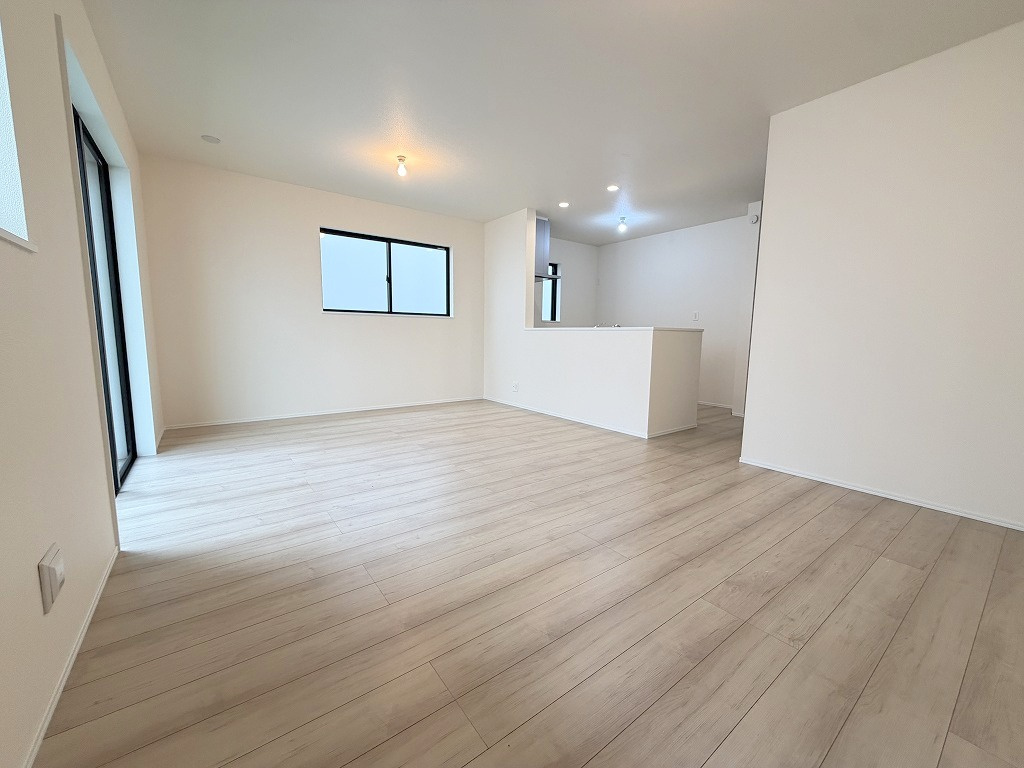 八潮市鶴ケ曽根　新築戸建　全3棟　A号棟の居間・リビング|家族団らんで過ごすリビングは20帖の広さを確保