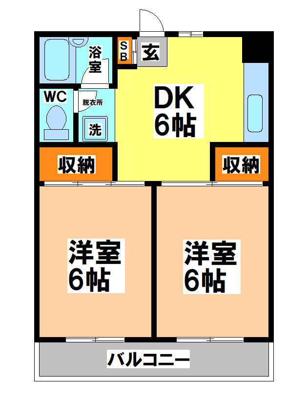 武蔵野市境５丁目の賃貸マンションの間取り