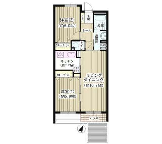 洗足第２マンションの間取り