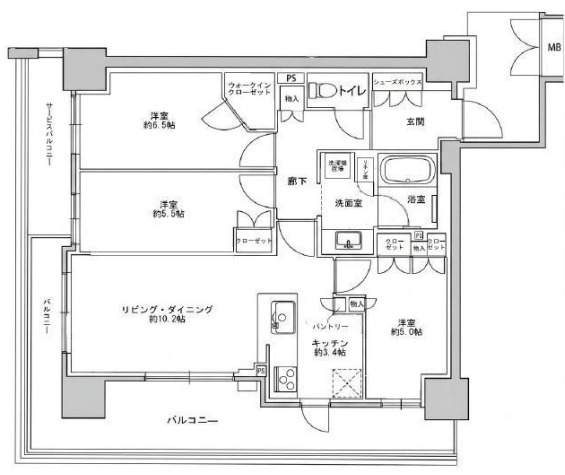 ブランズタワー御堂筋本町の間取り