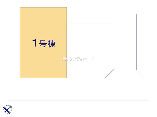 越谷市大里　新築一戸建て　1号棟の区画図
