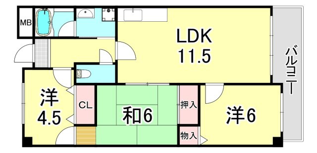 イーリス武庫之荘の間取り