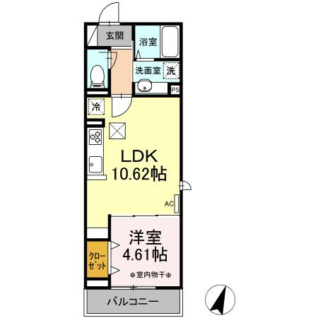 多摩市落合１丁目のアパートの間取り